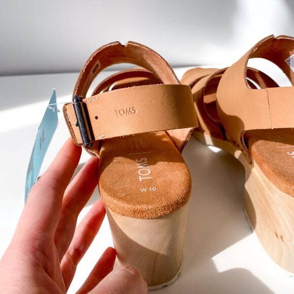 Toms Phoebe Vegan Leather Clog Sandals - 10W - Honey Tan - Picture 7 of 13